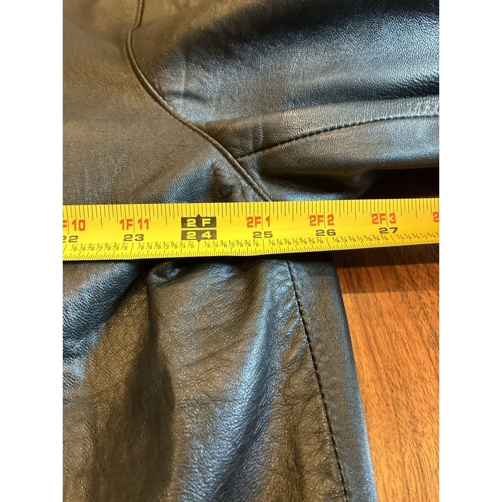 Kenneth Cole Men's Jacket 2XL Black Leather Long Sleeve Full Zip Jacket